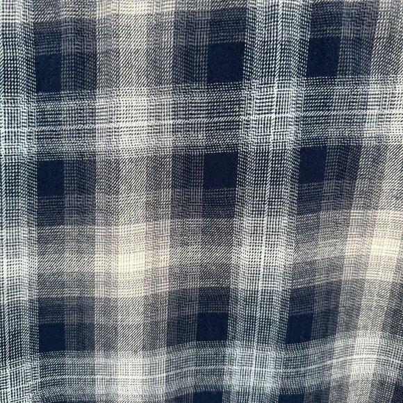 Flag & Anthem Mens Plaid Button-Down Shirt M Tall Navy/Gray - Picture 5 of 9